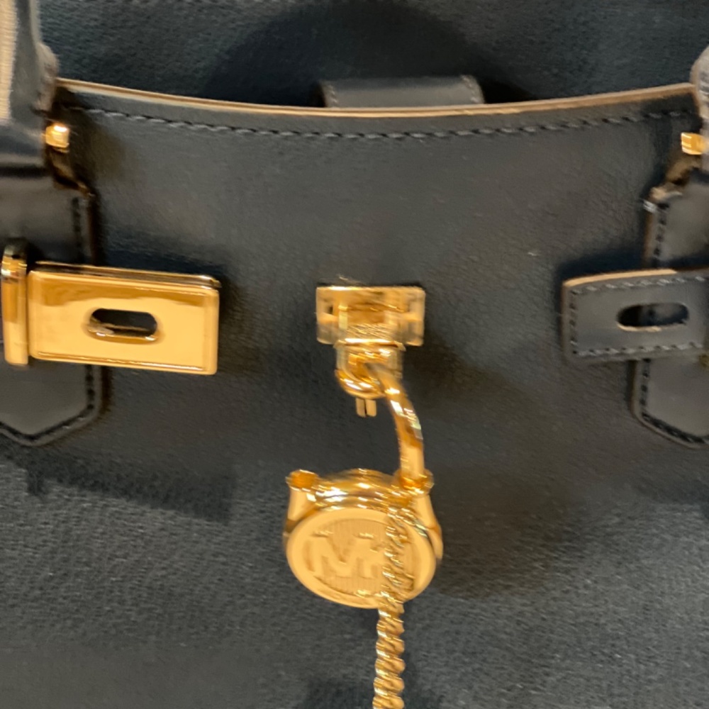 MICHAEL KORS HAMILTON MED SATCHEL- NAVY - Picture 11 of 15